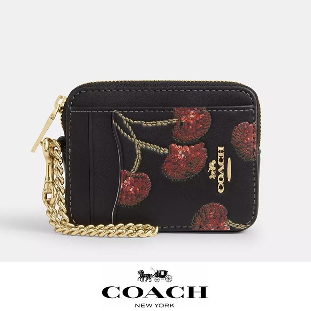🍒Coach Zip Card Case with Cherry Print